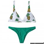 CHARMMA Rosegal Women's Adjustable Straps High Cut Swimsuit Pineapple Print Bikini Set Green B07BDJMTN2